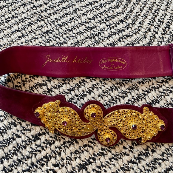 Rare Judith Leiber Suede Vintage Belt - Picture 2 of 10